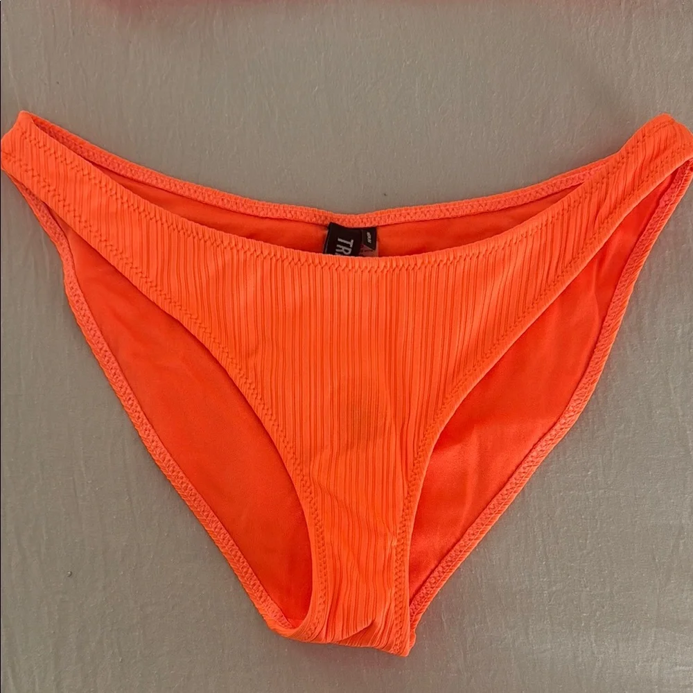 triangl swimwear Neon Orange Ribbed Two-Piece Bikini